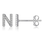 Boucles d'oreilles initiale argent n