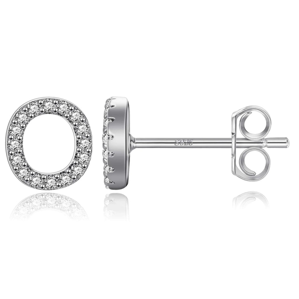 Boucles d'oreilles initiale argent o