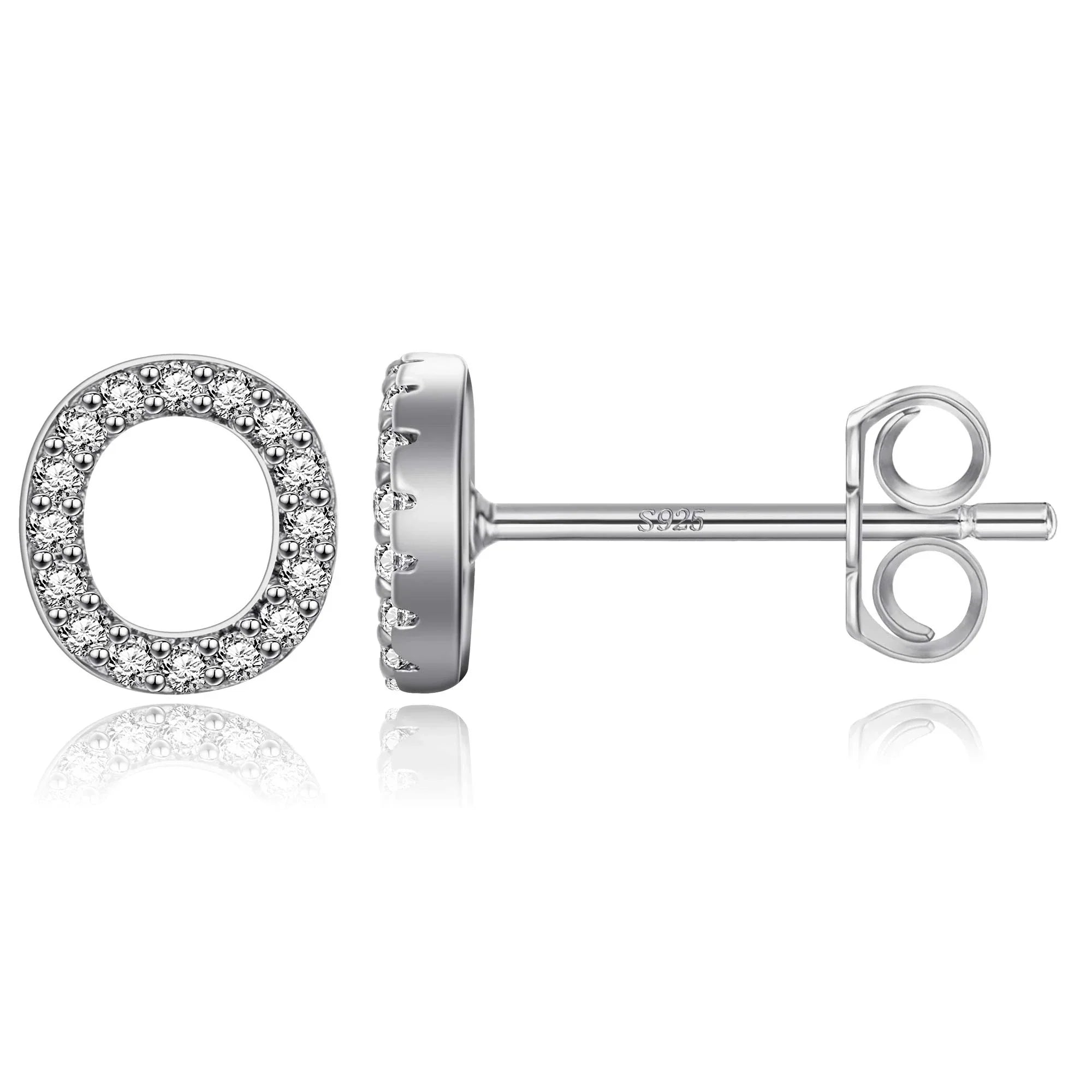 Boucles d'oreilles initiale argent o