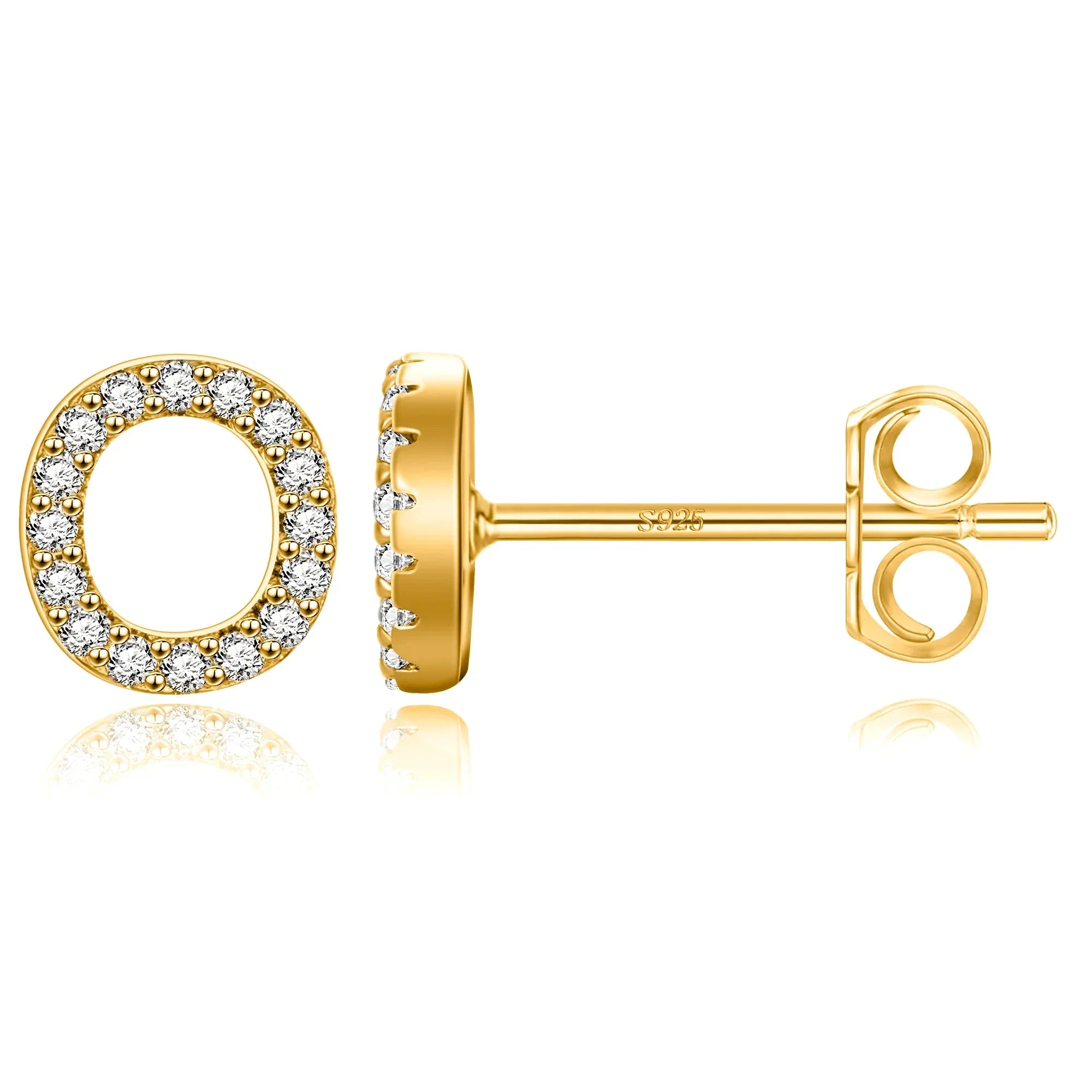 Boucles d'oreilles initiale or o