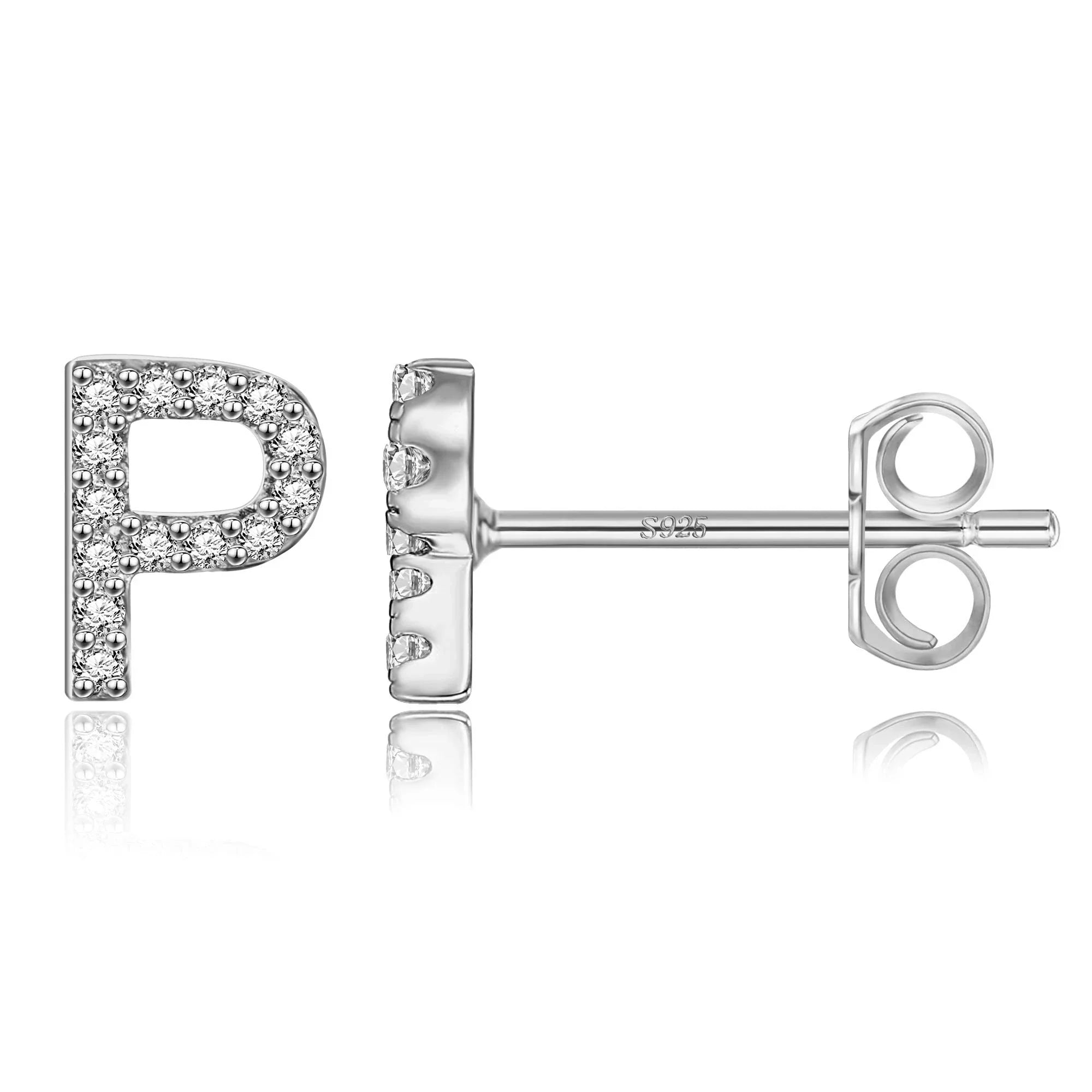 Boucles d'oreilles initiale argent p