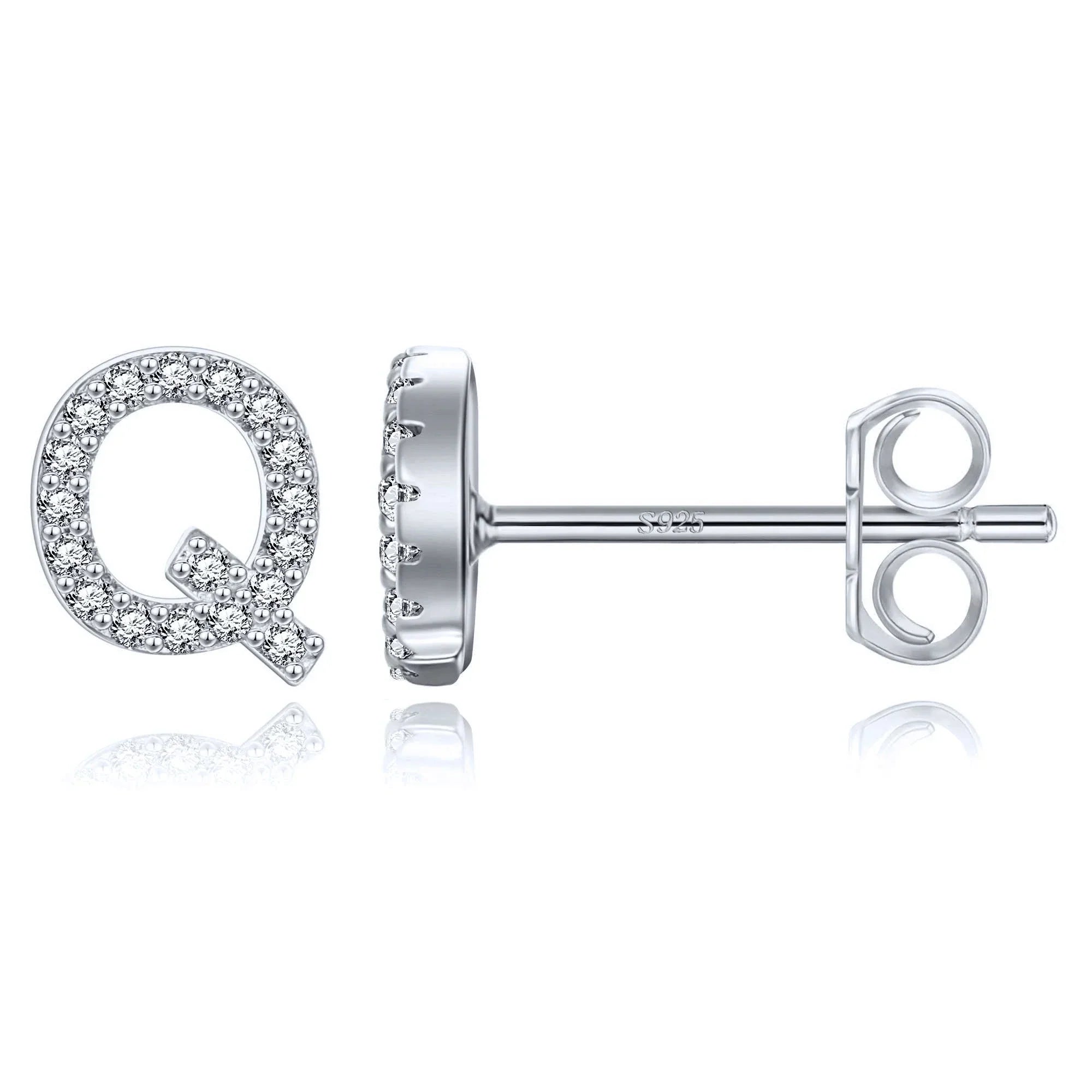 Boucles d'oreilles initiale argent q