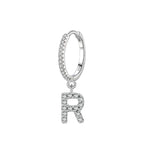Boucles d'oreilles créoles avec initiale r