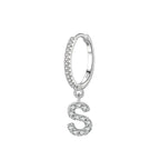 Boucles d'oreilles créoles avec initiale s