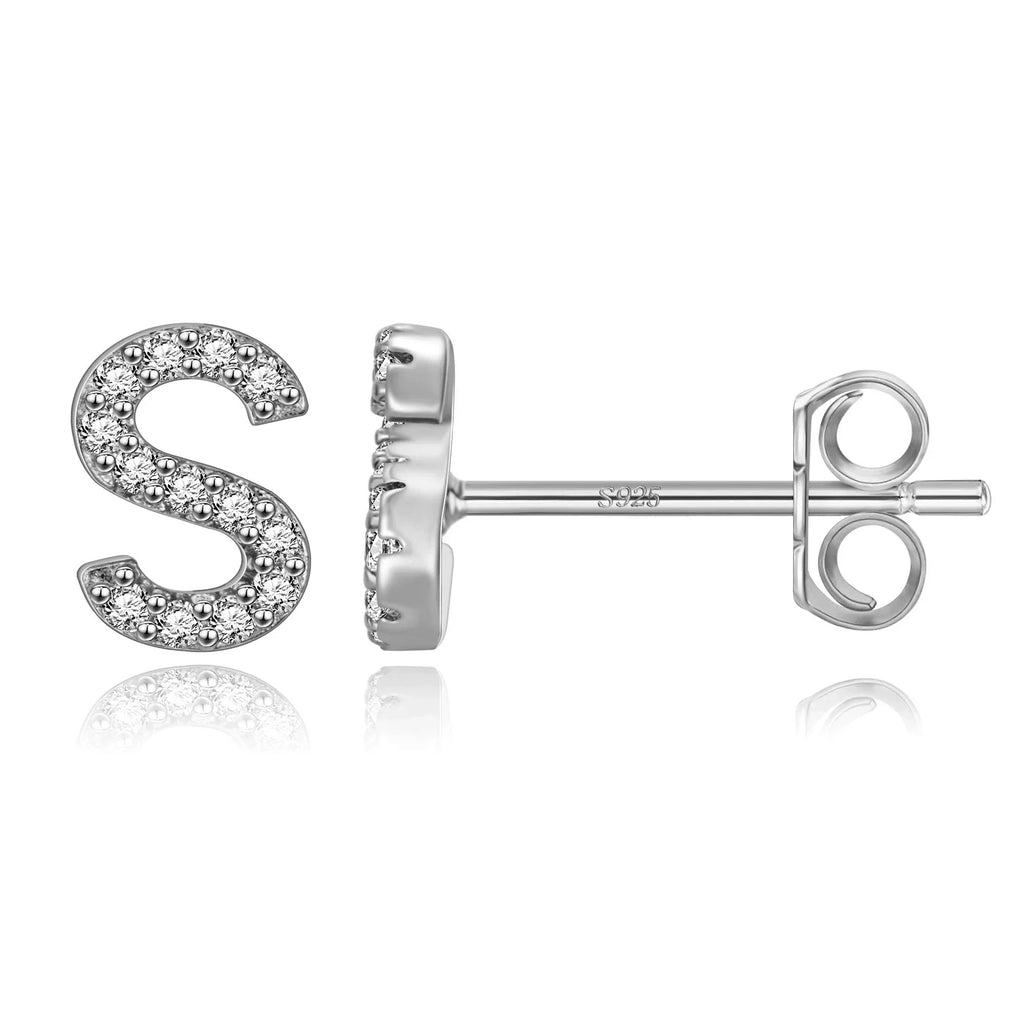 Boucles d'oreilles initiale argent s
