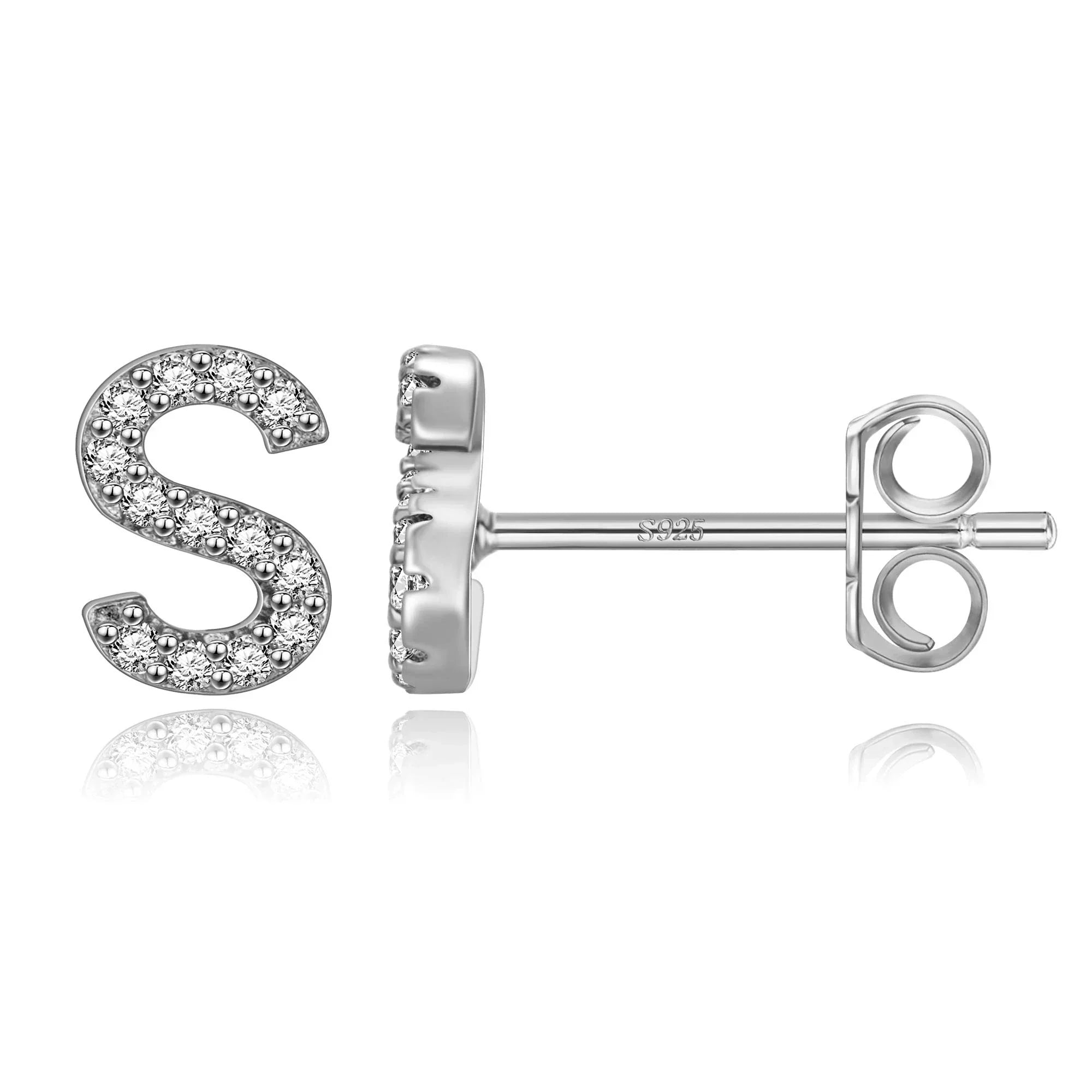 Boucles d'oreilles initiale argent s