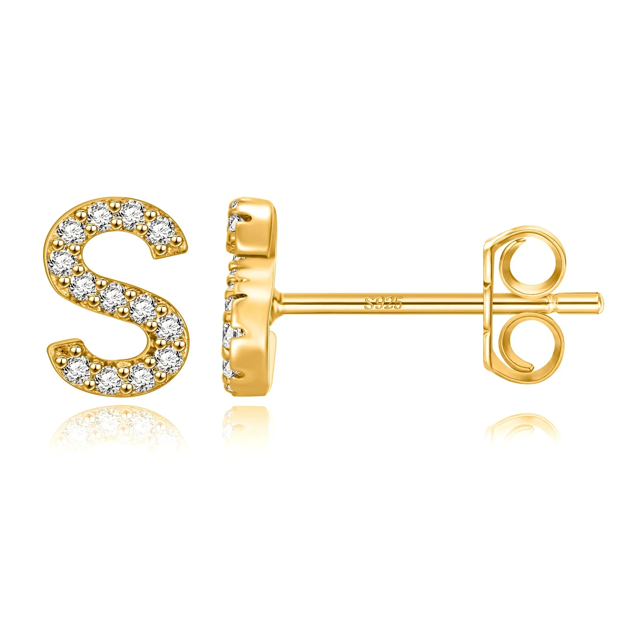 Boucles d'oreilles initiale or s