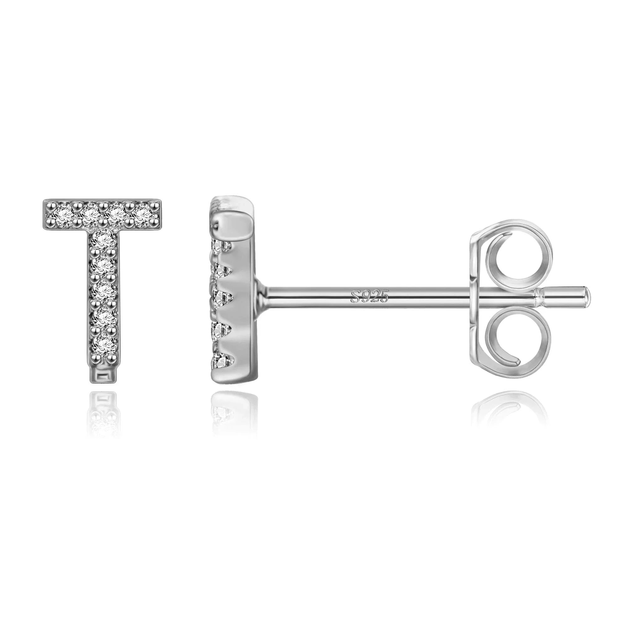 Boucles d'oreilles initiale argent t