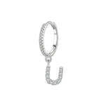 Boucles d'oreilles créoles avec initiale u