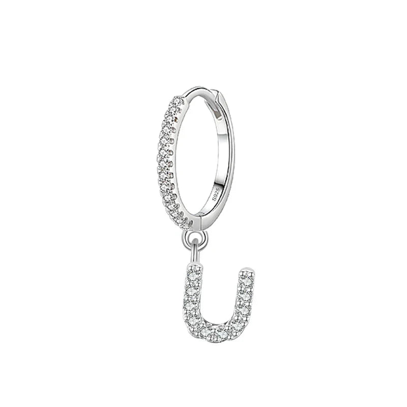 Boucles d'oreilles créoles avec initiale u
