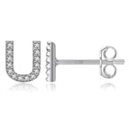 Boucles d'oreilles initiale argent u