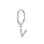 Boucles d'oreilles créoles avec initiale v