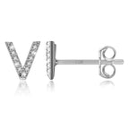 Boucles d'oreilles initiale argent v