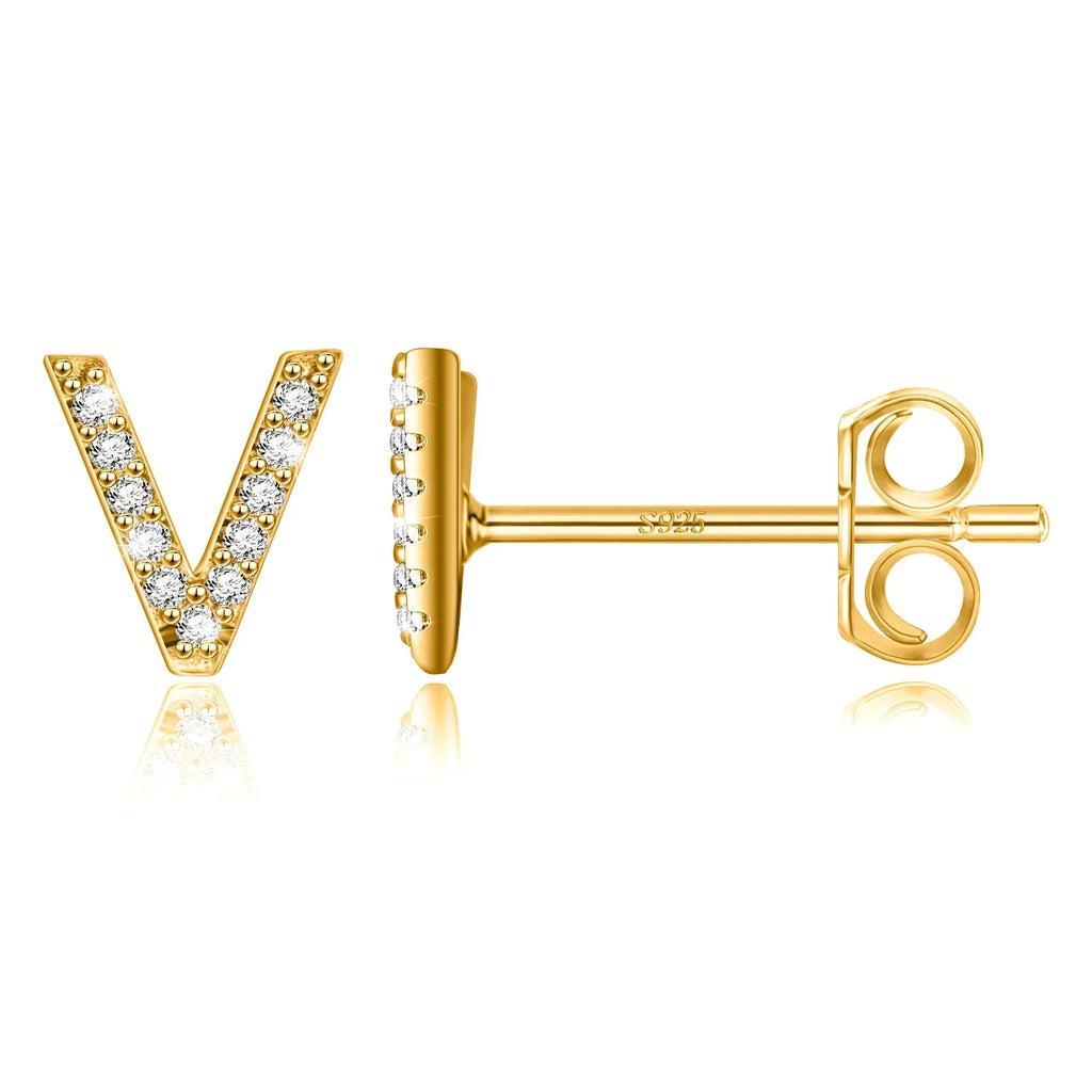 Boucles d'oreilles initiale or v