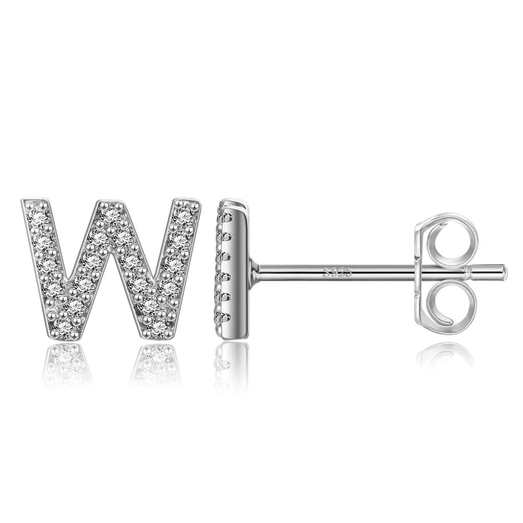 Boucles d'oreilles initiale argent w