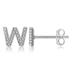 Boucles d'oreilles initiale argent w