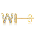 Boucles d'oreilles initiale or w