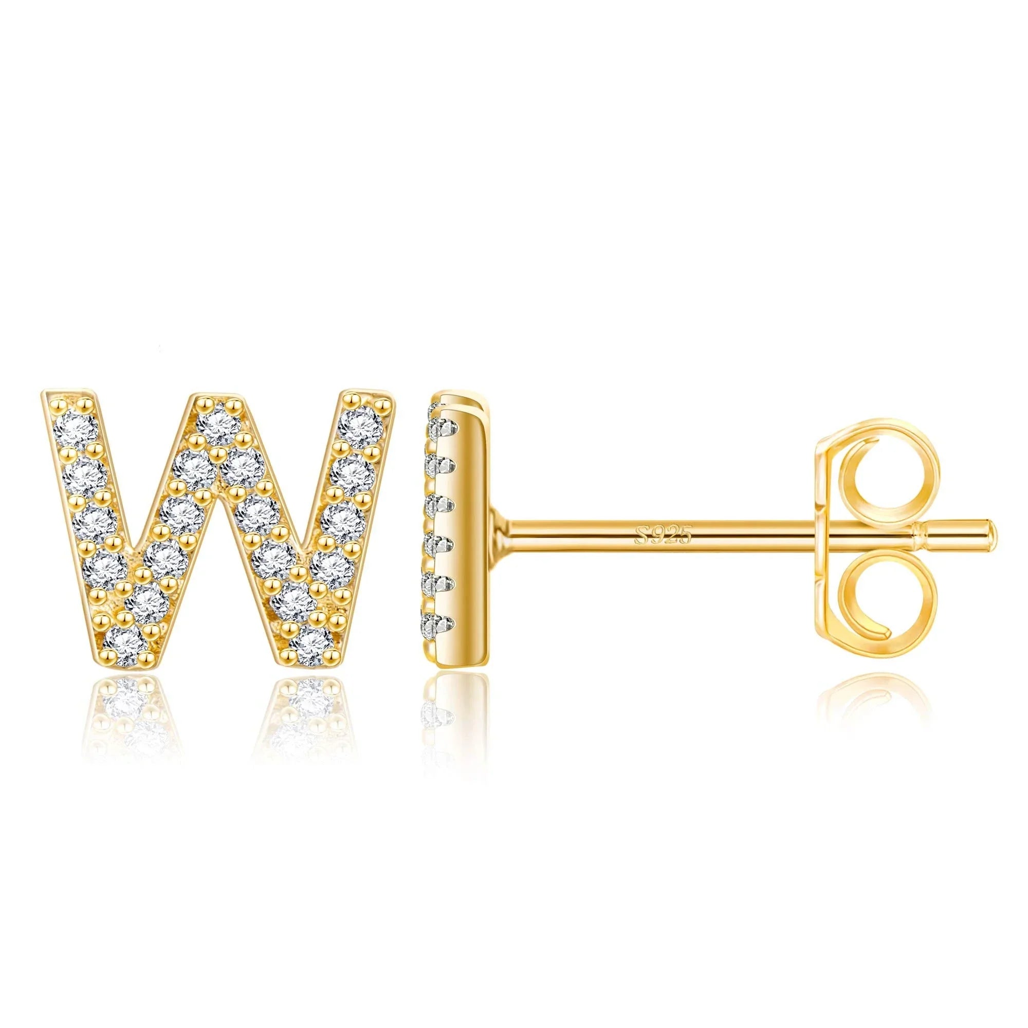 Boucles d'oreilles initiale or w