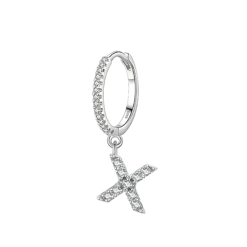 Boucles d'oreilles créoles avec initiale x