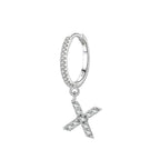 Boucles d'oreilles créoles avec initiale x