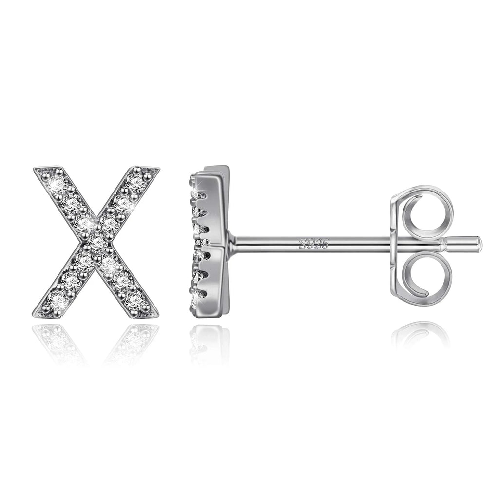 Boucles d'oreilles initiale argent x