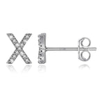 Boucles d'oreilles initiale argent x