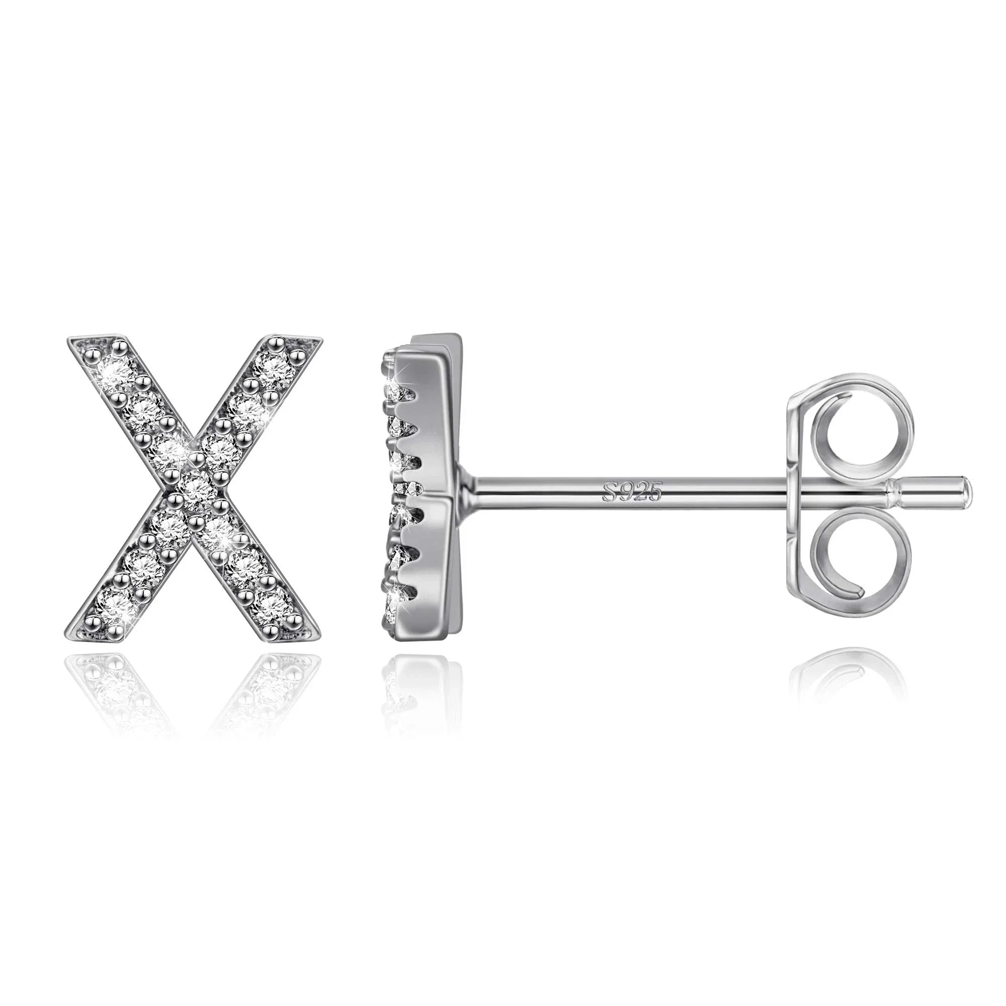Boucles d'oreilles initiale argent x