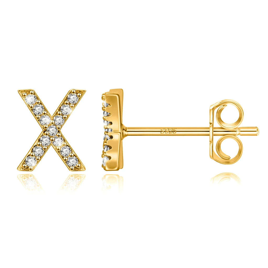 Boucles d'oreilles initiale or x