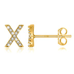 Boucles d'oreilles initiale or x