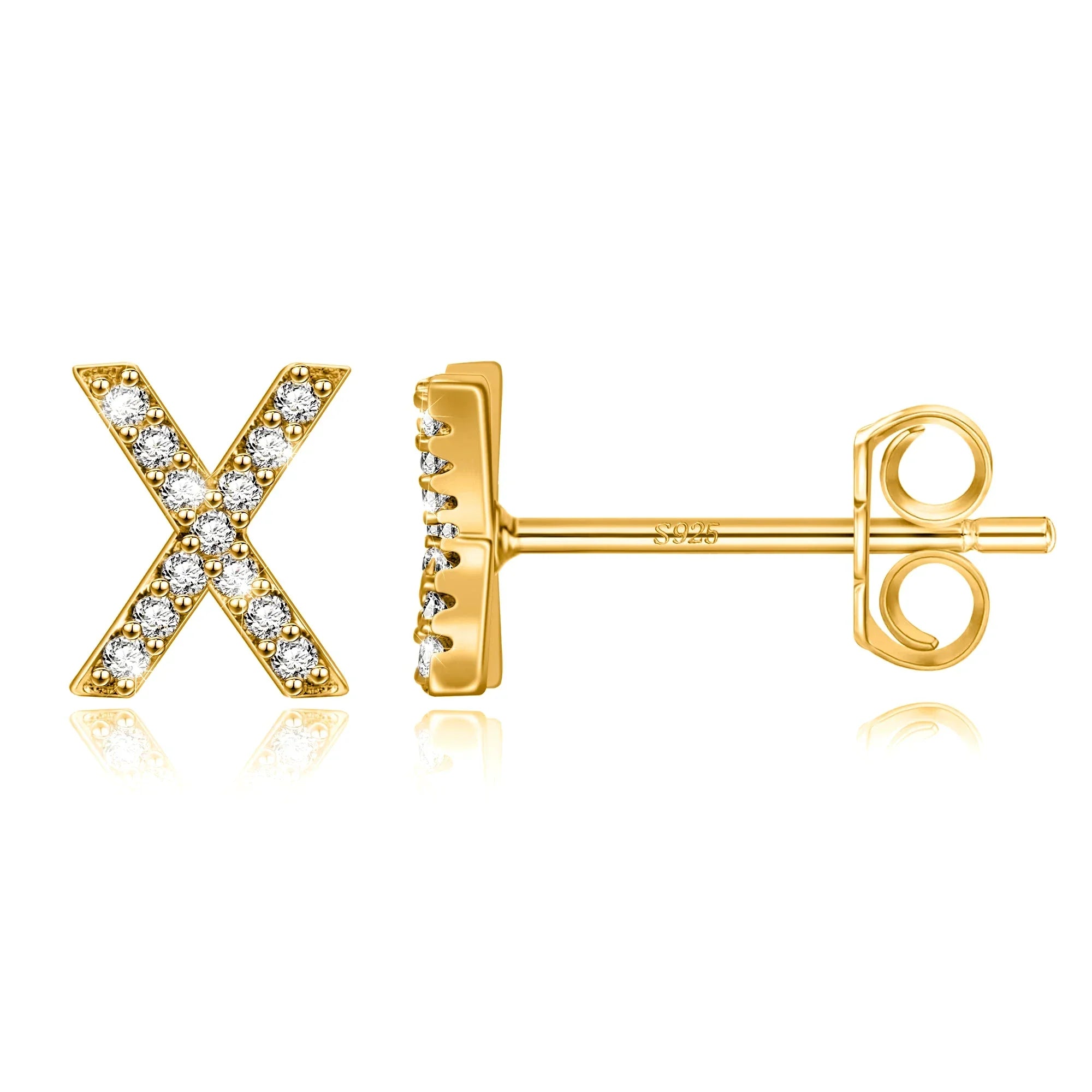Boucles d'oreilles initiale or x