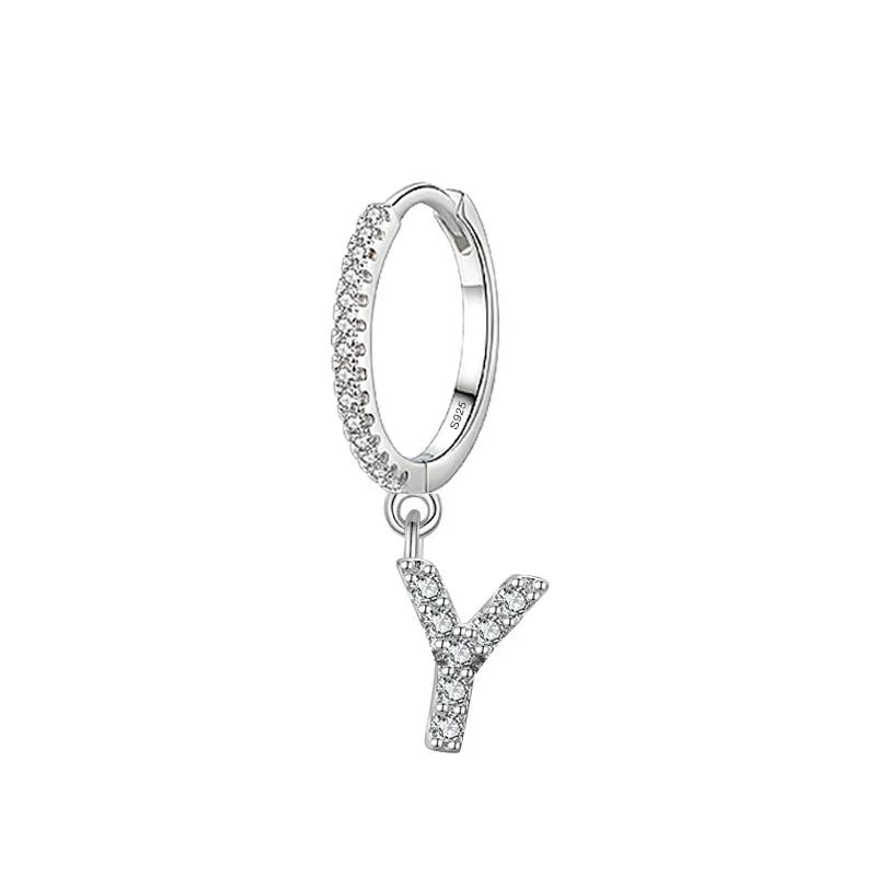 Boucles d'oreilles créoles avec initiale y