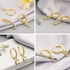 Boucles d'oreilles créoles avec initiale femme