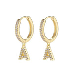 Boucles d'oreilles créoles avec initiale femme a