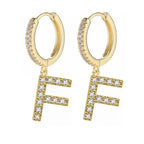 Boucles d'oreilles créoles avec initiale femme f