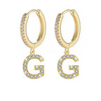 Boucles d'oreilles créoles avec initiale femme g