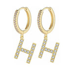 Boucles d'oreilles créoles avec initiale femme h