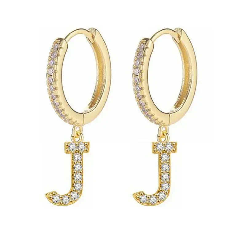 Boucles d'oreilles créoles avec initiale femme j
