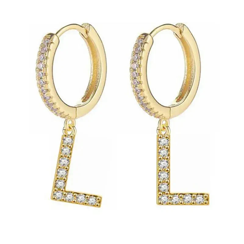 Boucles d'oreilles créoles avec initiale femme l