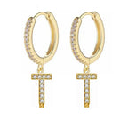 Boucles d'oreilles créoles avec initiale femme t