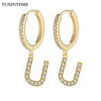 Women's initial earrings - letter 