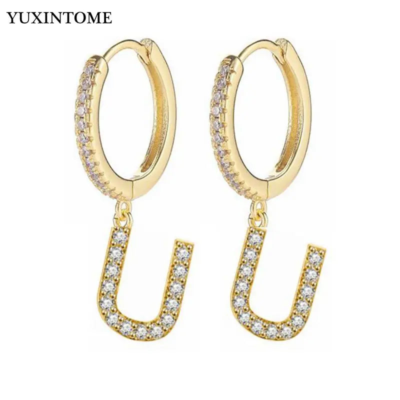 Women's initial earrings - letter 