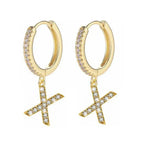 Boucles d'oreilles créoles avec initiale femme x