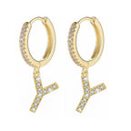 Boucles d'oreilles créoles avec initiale femme y