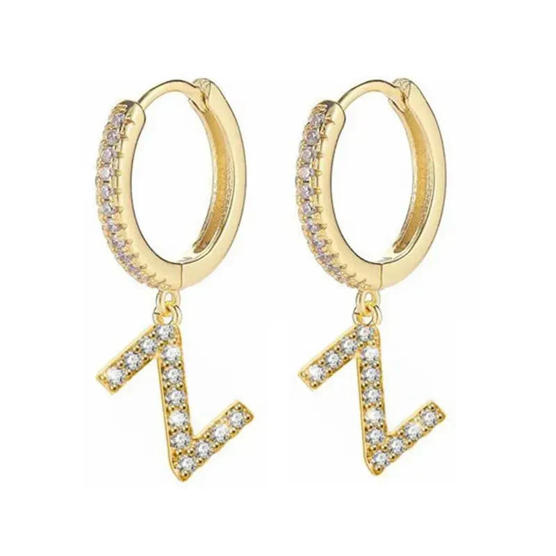Boucles d'oreilles créoles avec initiale femme z