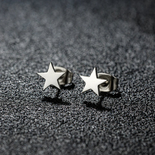 Boucles d'Oreilles Légères Clou Etoile argent