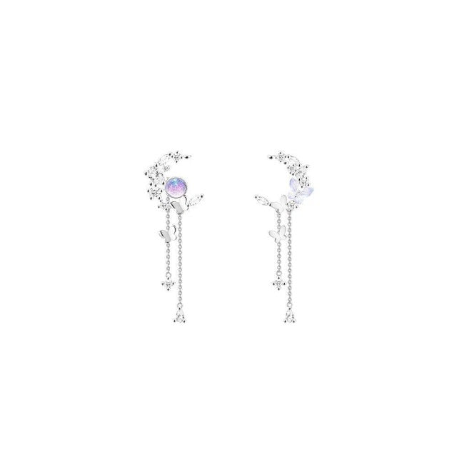 Moon and Butterfly Earrings