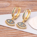 Blue Evil Eye Zircon Bohemian Style Earrings