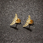Boucles d'oreilles minimalistes ailes d'ange or