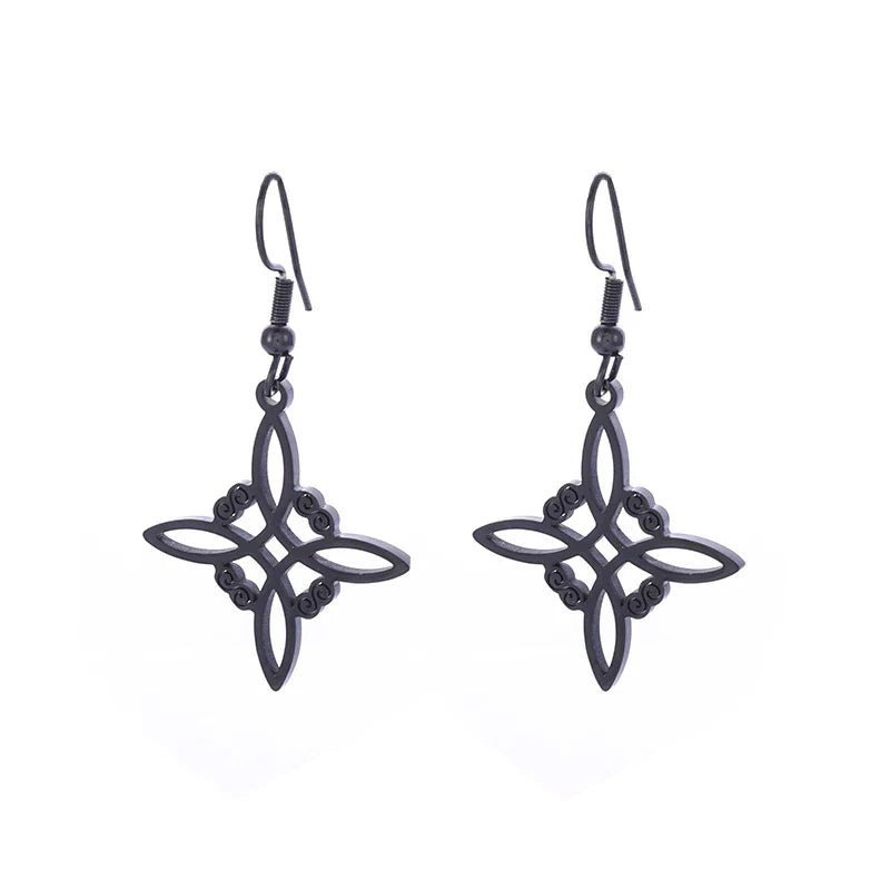 Witch's Knot Dangle Earrings for Women's Wiccan Protection