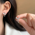 Boucles d'oreilles noeud papillon femme argent
